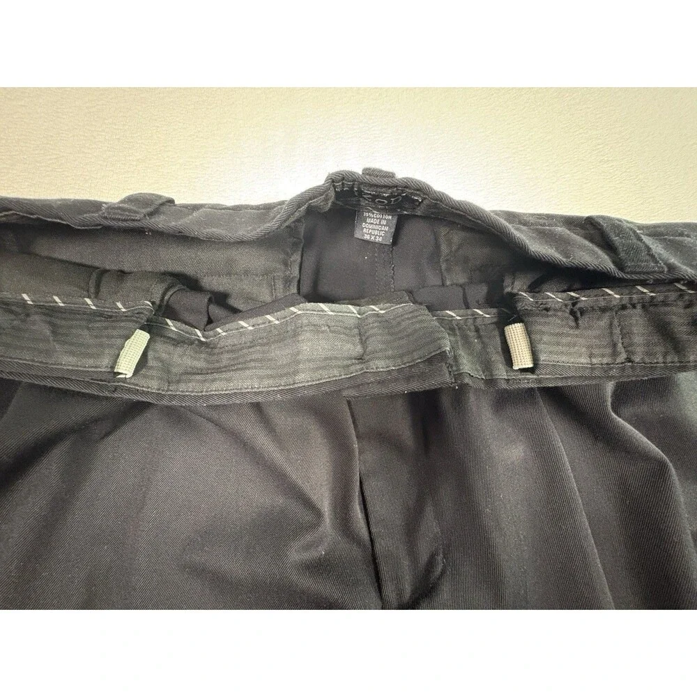 IZOD American Chino Men’s Black Double Pleated Dress Pants 36x34 Cuffed Classic